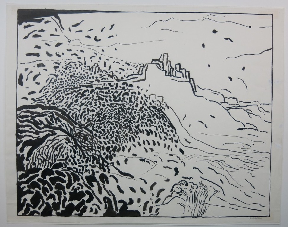 Pieter Holstein: Penseeltekening, Landschap verkocht voor € 76!