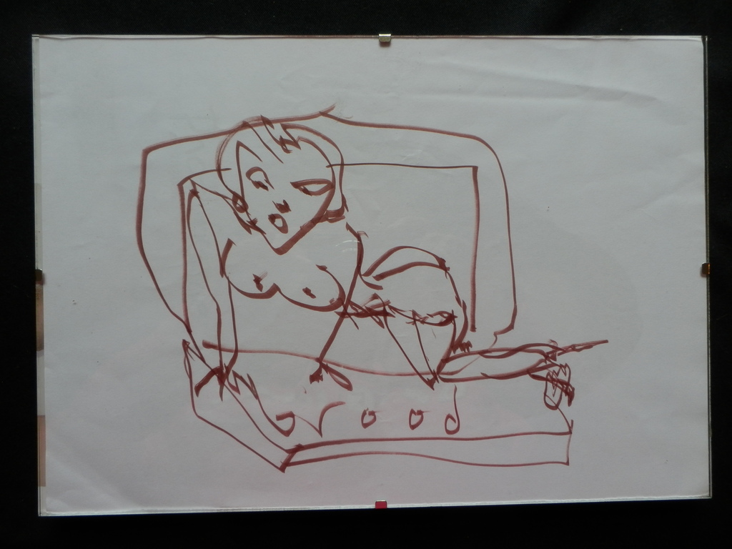 HERMAN BROOD 3 originelen STIFTTEKENINGEN op papier kopen? Bied vanaf 125!