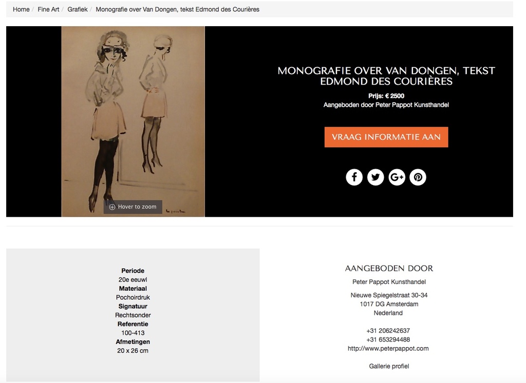 Kees van Dongen ,Pochoir uit  het boek : " Croquis", zie Alle  ! foto's svp. kopen? Bied vanaf 425!
