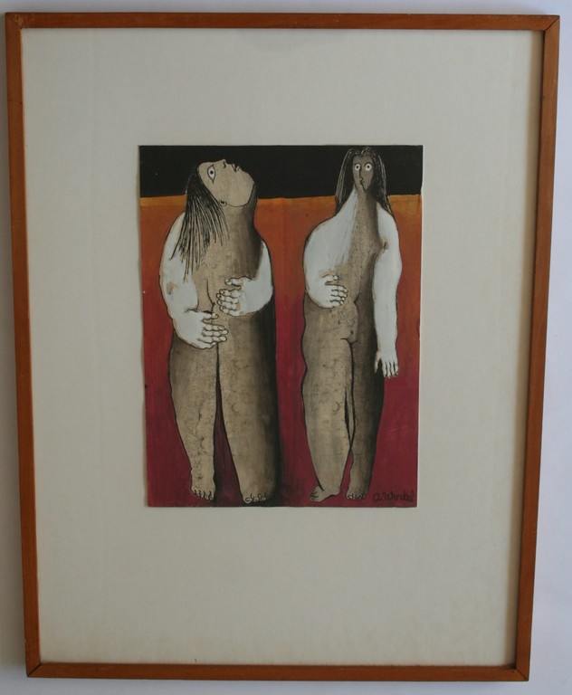 Ans Wortel - Gouache -De verschrikkelijke lijven van vrouwen alleen- gesigneerd kopen? Bied vanaf 200!