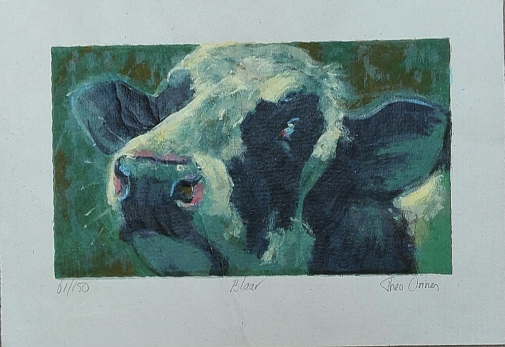 Theo Onnes, zeefdruk op handgeschept papier, Titel: Blaar kopen? Bied vanaf 40!