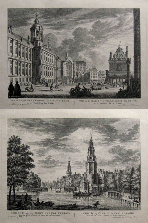 Simon Fokke, lot van 2 (koper)gravures, Amsterdamse scenes kopen? Bied vanaf 1!