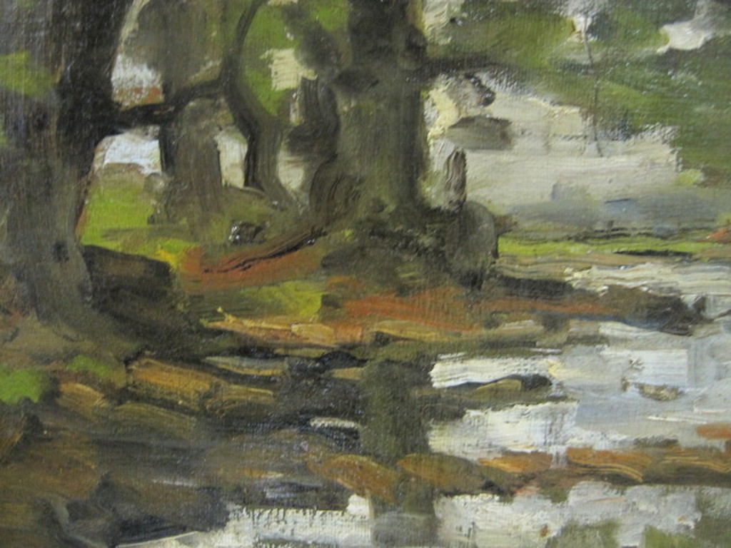H.v Leeuwen van Oudewater - impressionistisch landschap Haagse School navolger verkocht voor € 270!