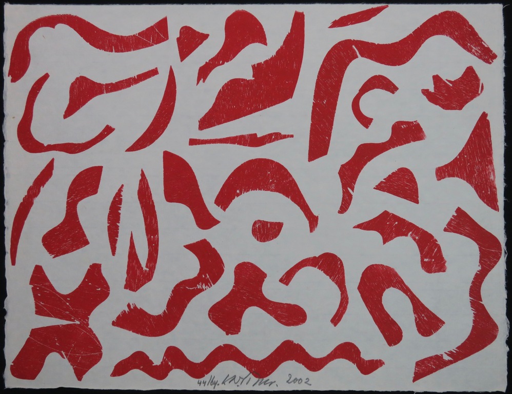 Carel Visser: Houtdruk op Japans papier, Rood kopen? Bied vanaf 80!