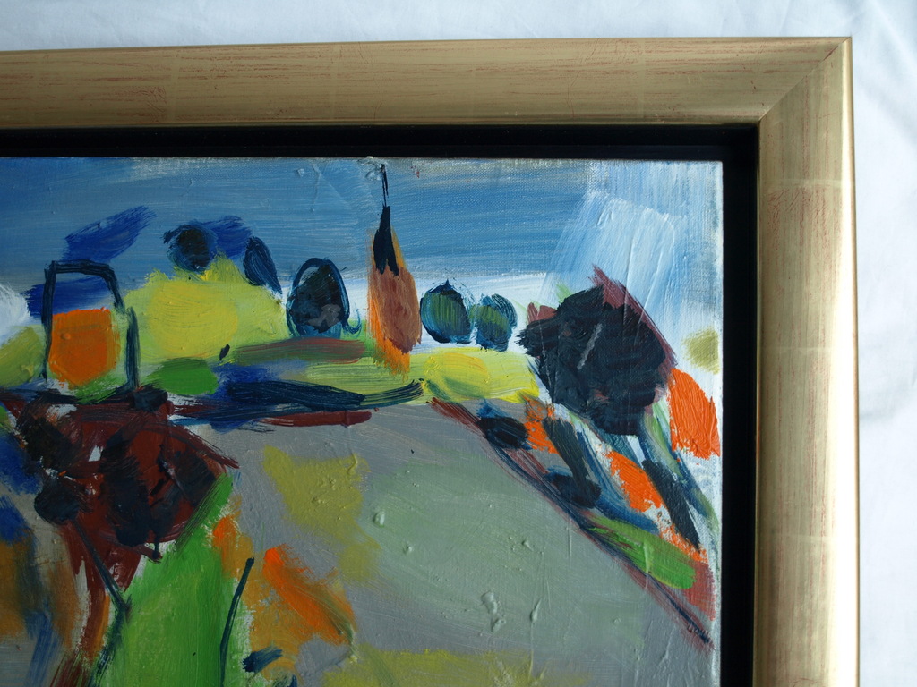 Gabriëlle Huig : Olieverf op doek , Landschap – gesigneerd & ingelijst –1996 kopen? Bied vanaf 1!