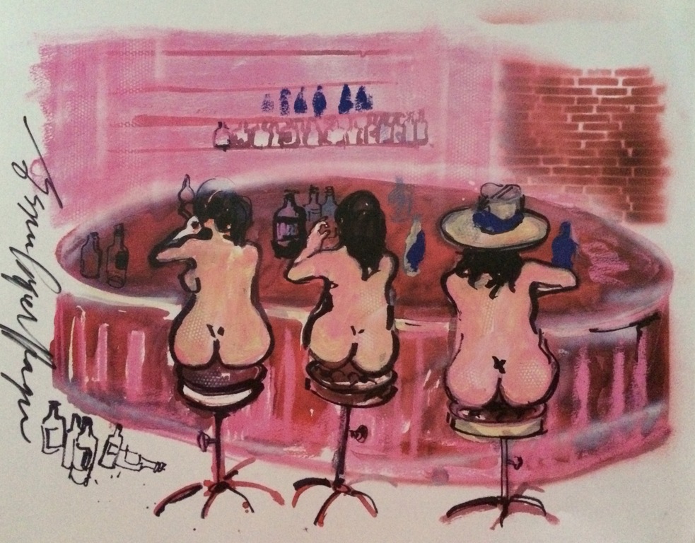 GREGER ESPEN HAGEN, handgesigneerde litho: Bargirls verkocht voor € 40!