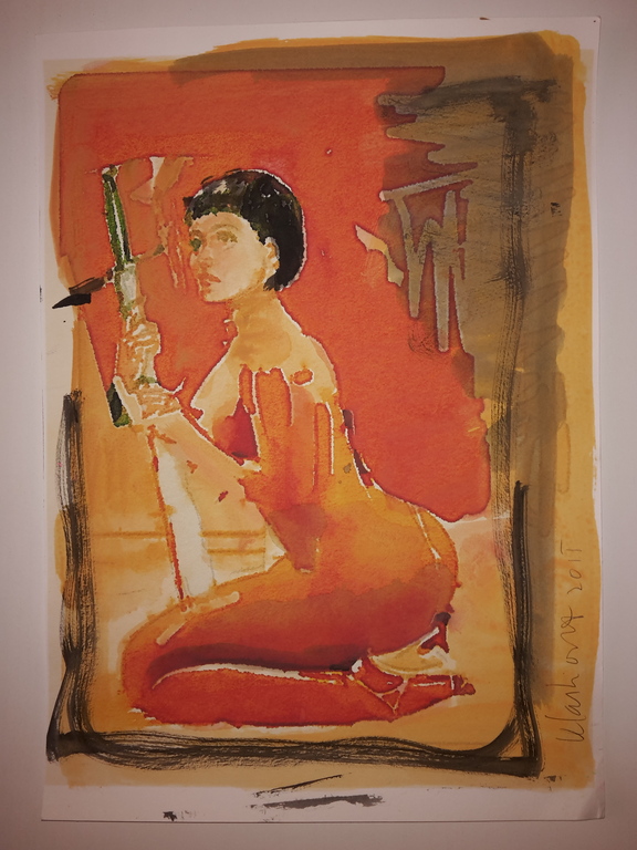 Peter Klashorst - Joan of arc - gemengde techniek op papier - gesigneerd kopen? Bied vanaf 80!