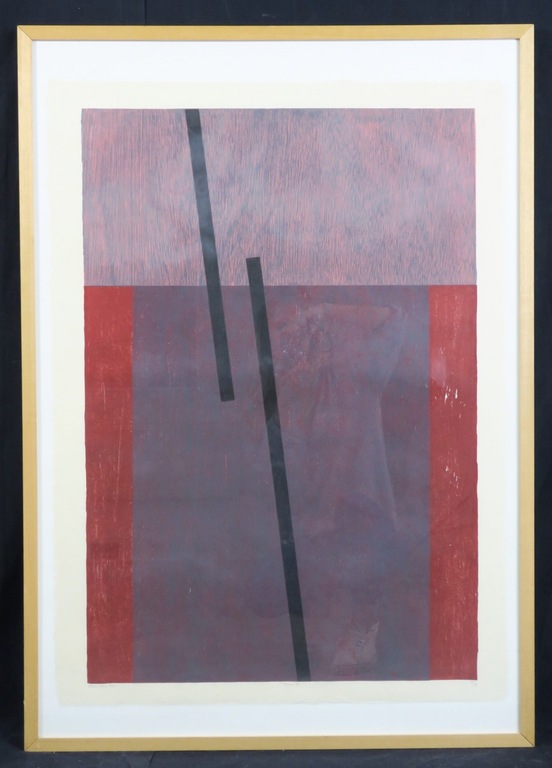 Olivier Julia: Houtsnede, Havens XI - Ingelijst (Groot) verkocht voor € 60!