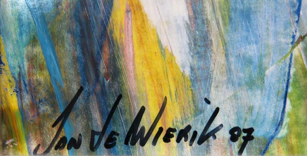 Jan te Wierik: Acryl op paneel, Zonder titel - Ingelijst kopen? Bied vanaf 550!