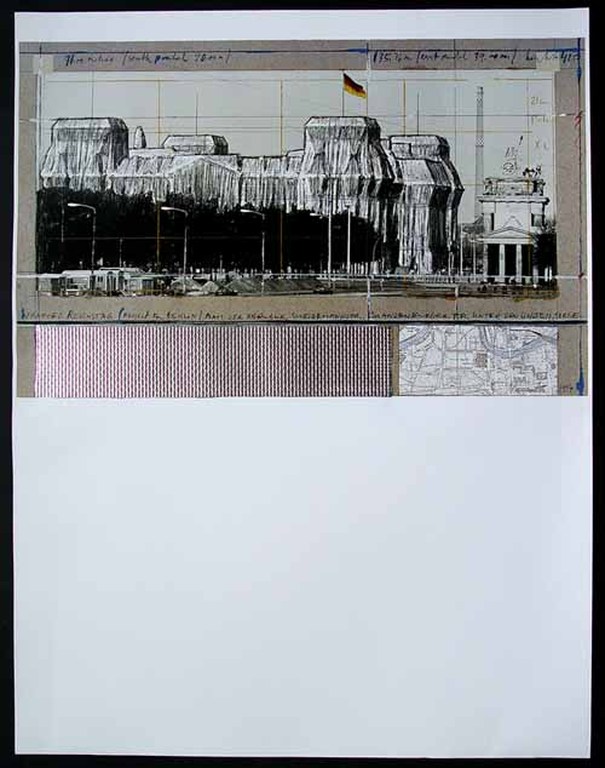 Christo -Wrapped Reichstag met reliefdruk zilverfolie - Berlin 1995 kopen? Bied vanaf 75!