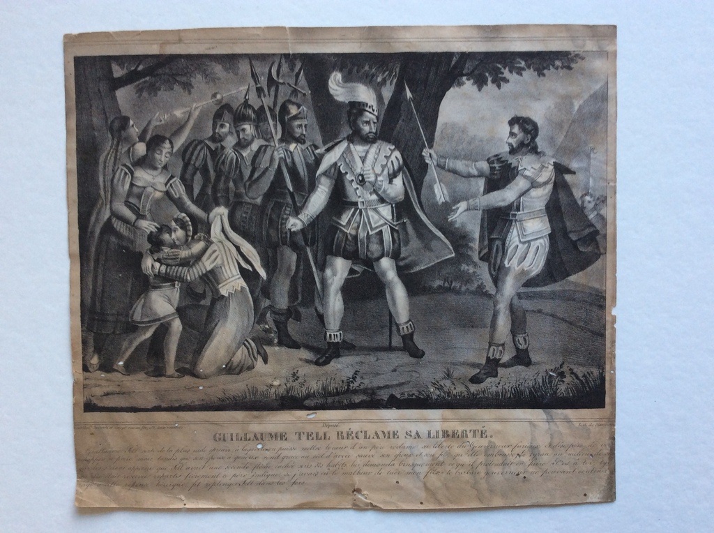 Simonau - scene met Wilhelm Tell - zeer oude lithografie kopen? Bied vanaf 1!
