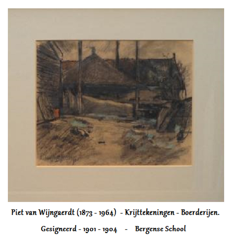 Piet van Wijngaerdt - krijttekeningen - Boerderijen kopen? Bied vanaf 180!
