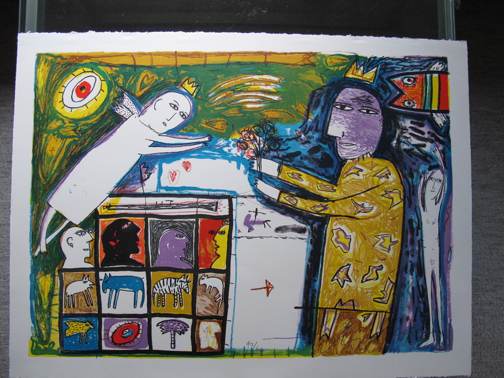 Dodog Soeseno, kleurenlitho verkocht voor € 40!