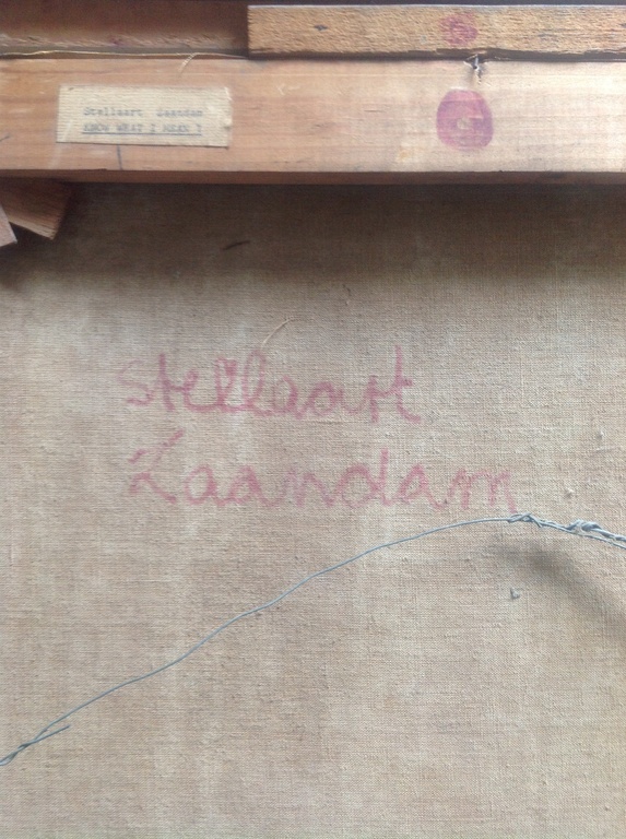 Jaap Stellaart, olie op doek, titel: Know what I mean?, abstracte compositie.  kopen? Bied vanaf 250!