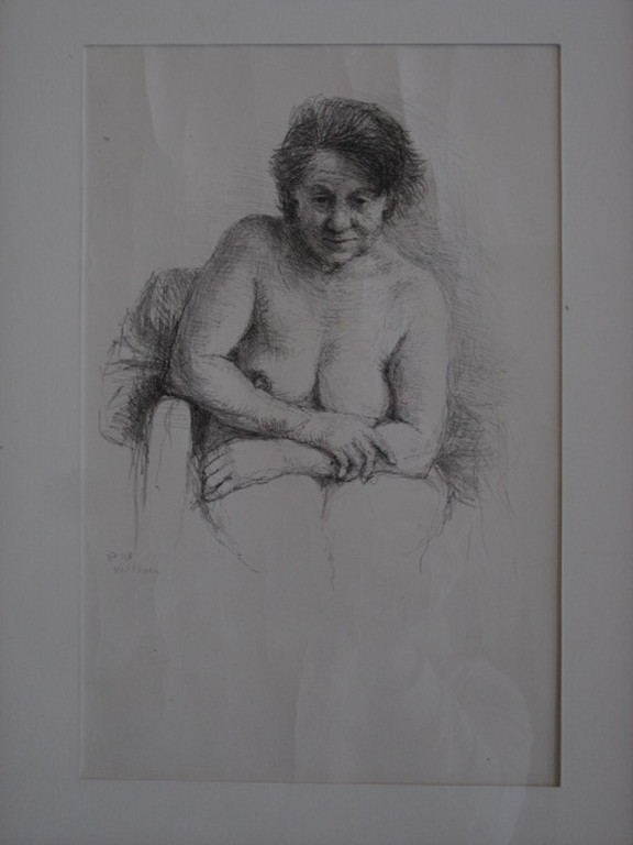 Aat Veldhoen (1934-) litho "zittend naakt" gesigneerd 1964 kopen? Bied vanaf 1!