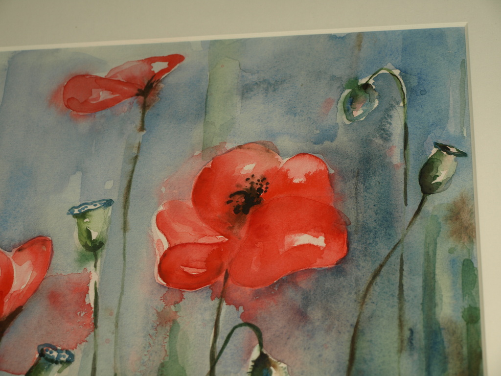 Jenneke van Ravenswaay – Aquarel – Klaprozen –Gesigneerd & ingelijst – ca 1995 kopen? Bied vanaf 1!