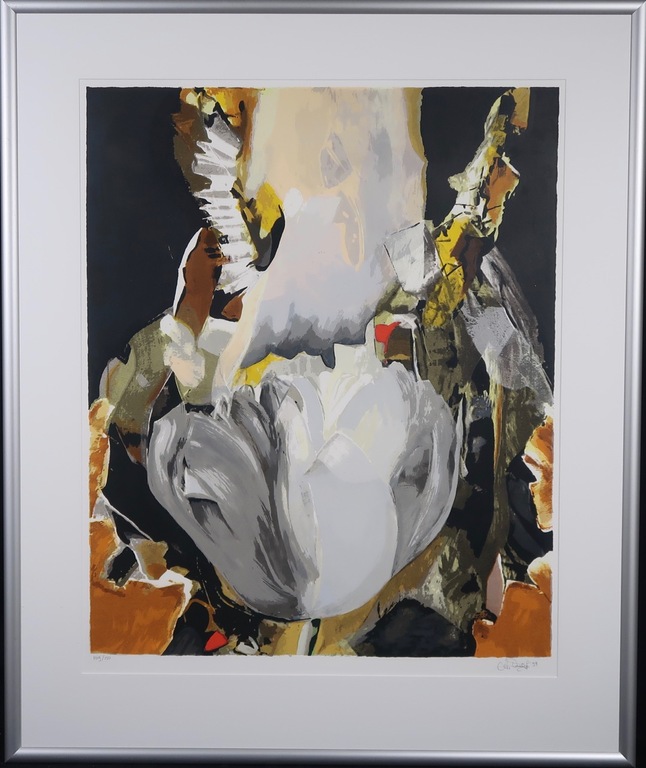 Anita Duijf: Zeefdruk, Z.T. Witte tulp - Ingelijst (Groot) verkocht voor € 80!