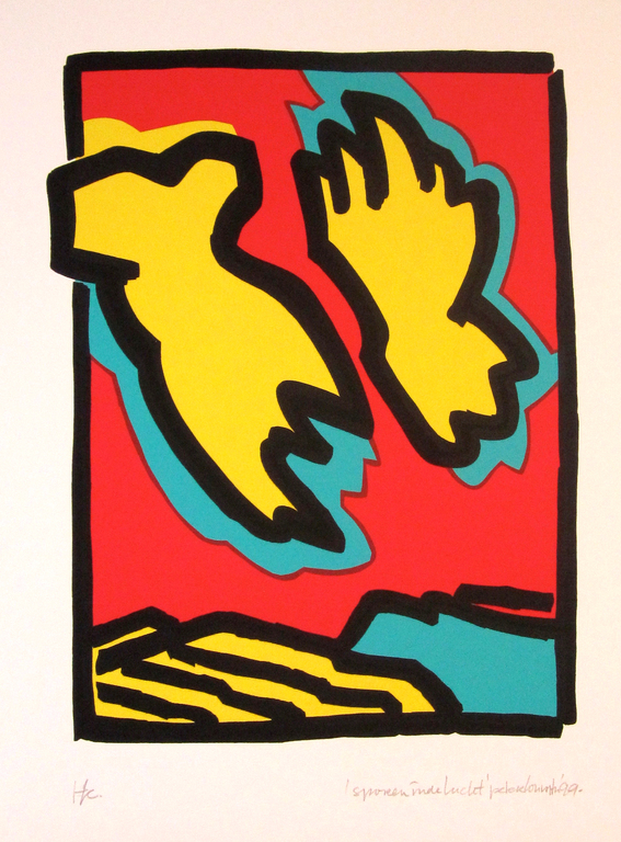 Peter Louman - Peter Louman: Sporen in de lucht - zeefdruk HC - 1999 kopen? Bied vanaf 10!