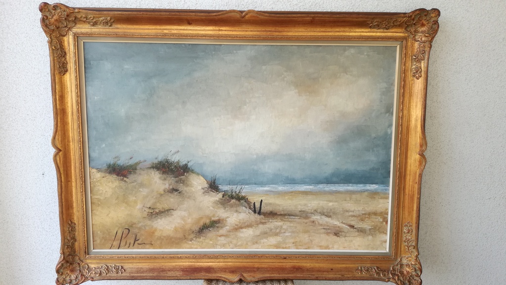 Onbekend kunstenaar, Olieverf op doek, Strand en zeezicht kopen? Bied vanaf 50!