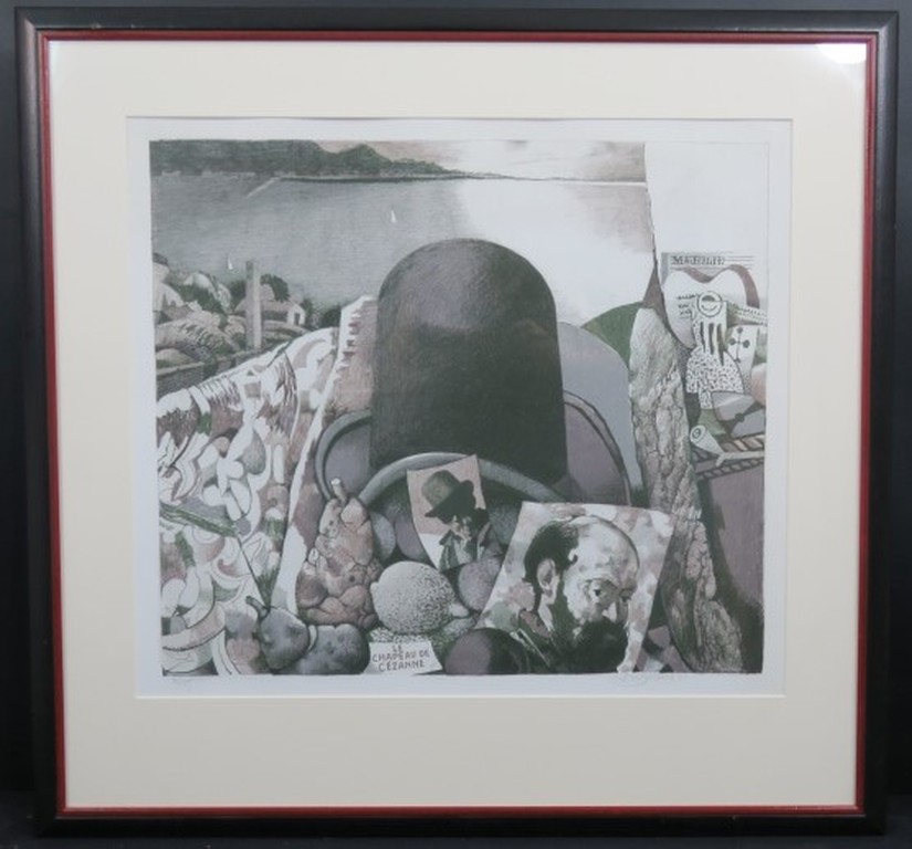 Nicolaas Wijnberg: Litho, Le chapeau de Cezanne - Ingelijst verkocht voor € 80!