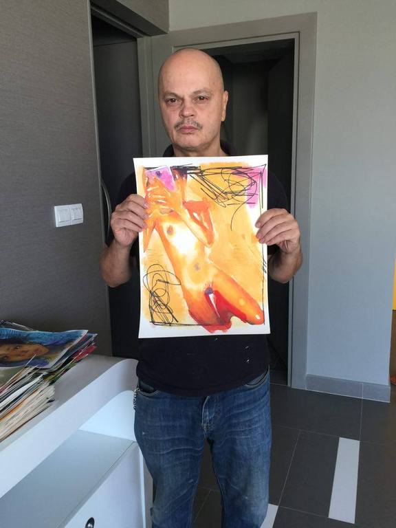 Peter Klashorst - I-pad sex - gemengde techniek op papier - gesigneerd - 2015 kopen? Bied vanaf 85!