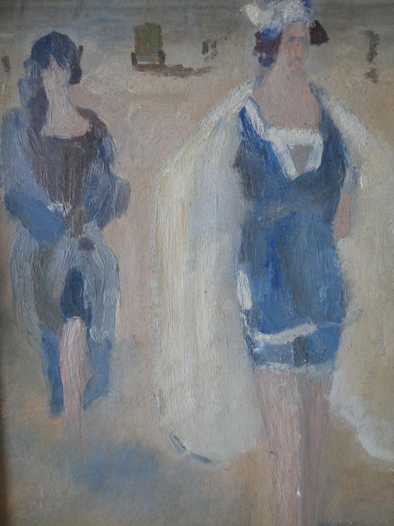 Sorella, olieverf op paneel, dames aan het strand kopen? Bied vanaf 250!