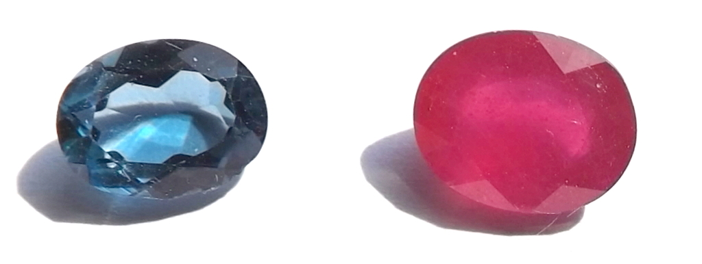 London Blue Topaz van 2.41 kt + Blood Red Ruby van 2.74 kt - gecertificeerd kopen? Bied vanaf 1!