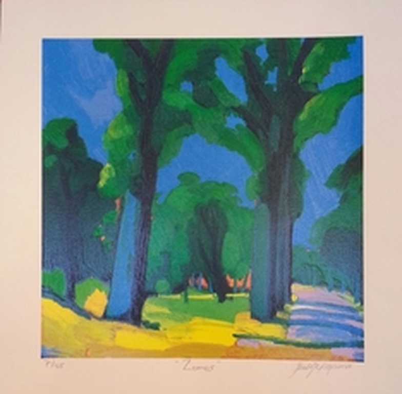 Jentsje Popma, zeefdruk op papier, titel: "Zomer" verkocht voor € 55!