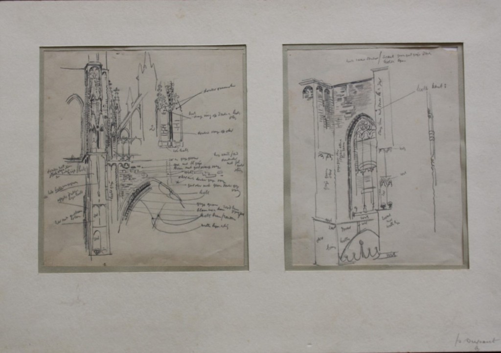 Zeldzaam: twee studietekeningen Pieter Dupont 1904. verkocht voor € 75!