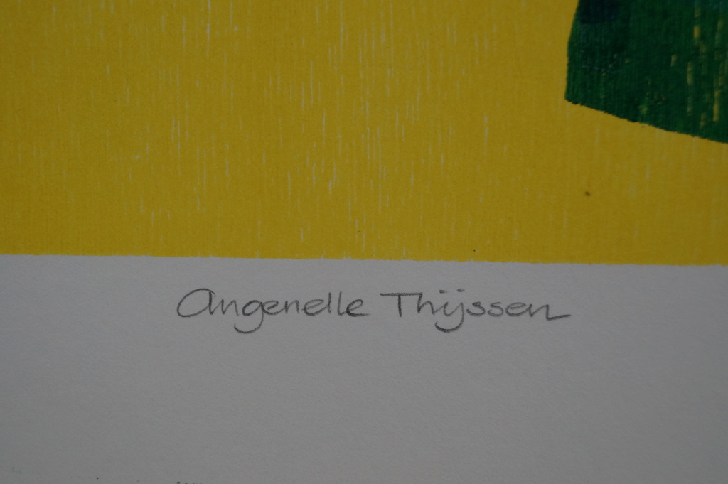 Angenelle Thijssen - gesigneerde houtsnede - vlucht door de tijd - stadsmuseum kopen? Bied vanaf 15!