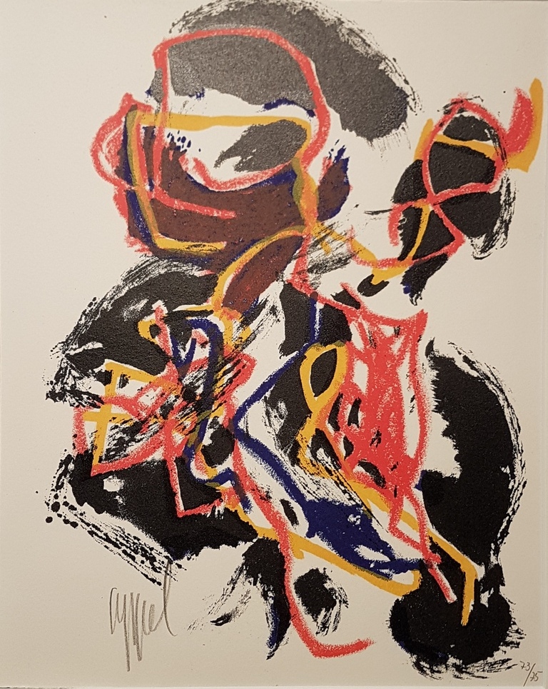 Karel Appel - Kleurenlitho - uit 'Unteilbares teil' - 1961 verkocht voor € 430!