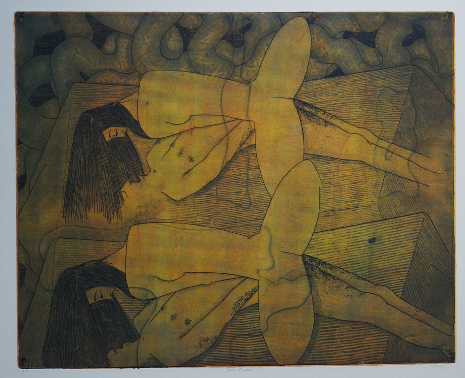 Mark Visione - gesigneerde ets - two twice verkocht voor € 40!