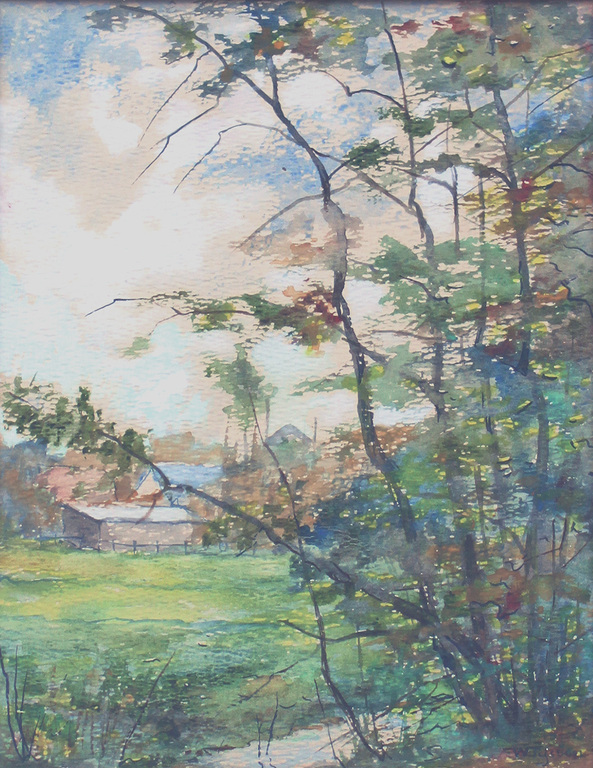 WILLEM TIJSSEN: aquarel/plakkatverf, zonder titel  verkocht voor € 65!