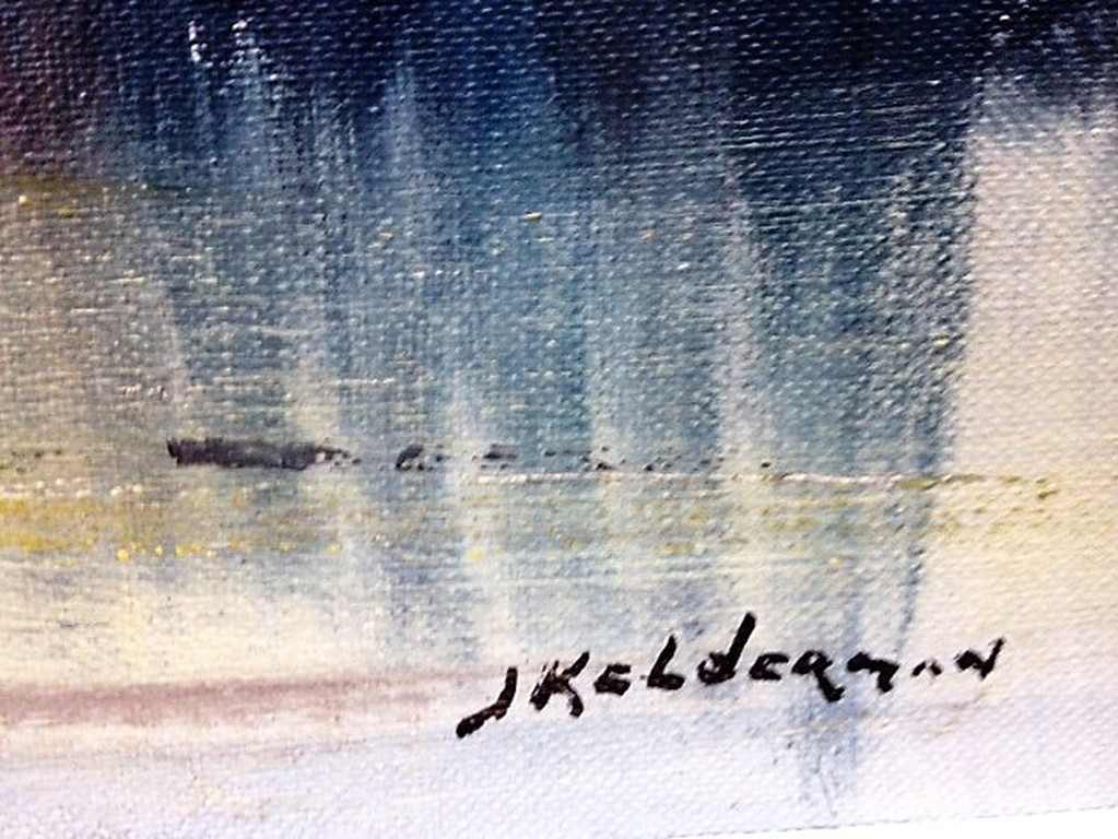 Jan Kelderman (1914-1990), olieverf op doek, Zicht op de plaats Hoorn kopen? Bied vanaf 50!