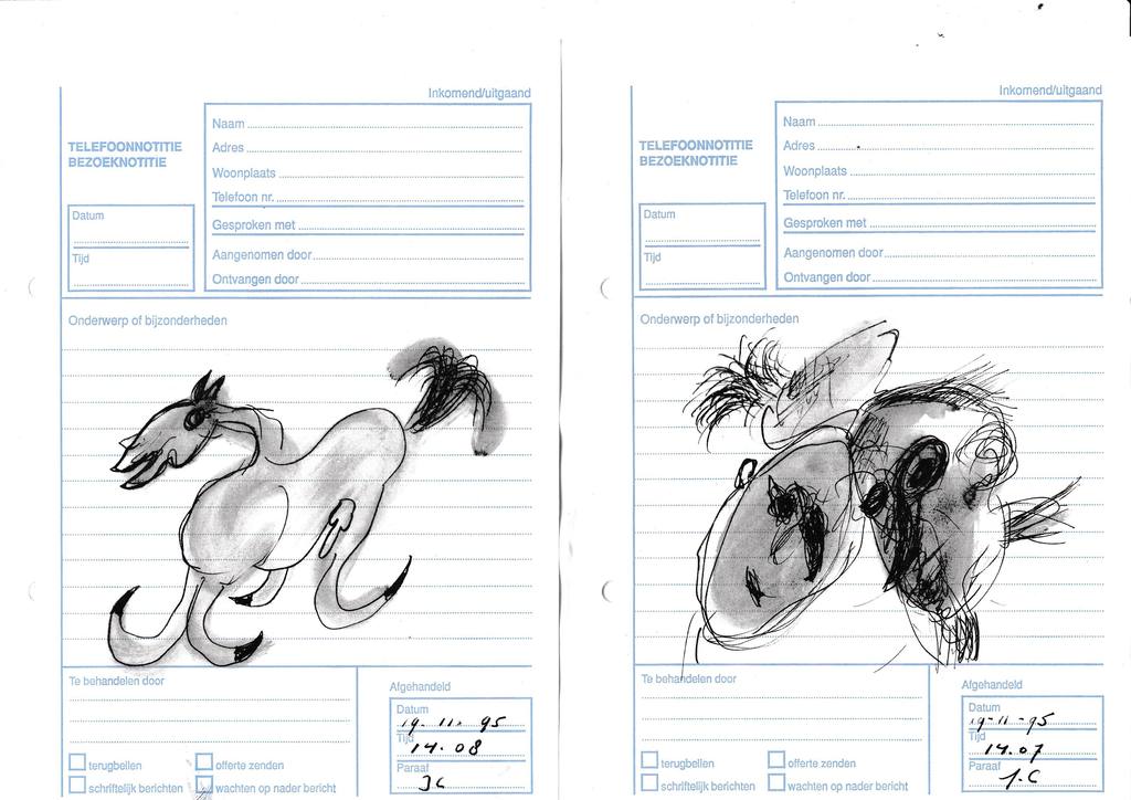 Johan Claassen, 8 schetstekeningen, 1995 verkocht voor € 60!