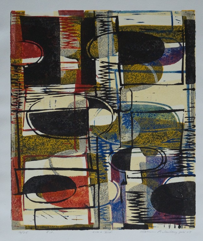 Niklas Anderberg - gesigneerde linosnede - 2004 verkocht voor € 40!