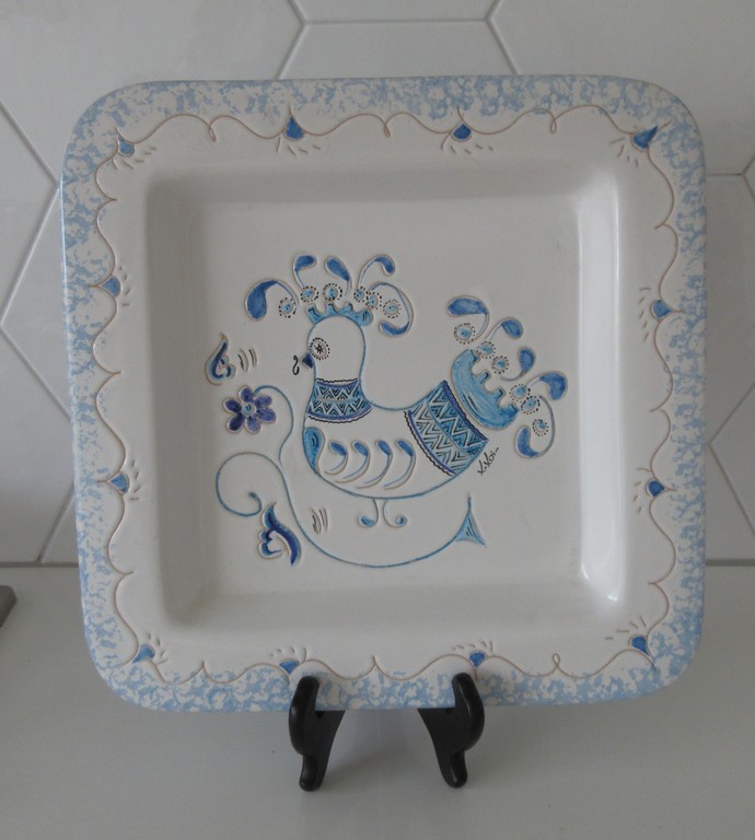 Ongespecificeerd - Lino Loi voor Ceramiche Loi Dorgali Sardegna - Groot blauw wit handbeschilderd v kopen? Bied vanaf 18!