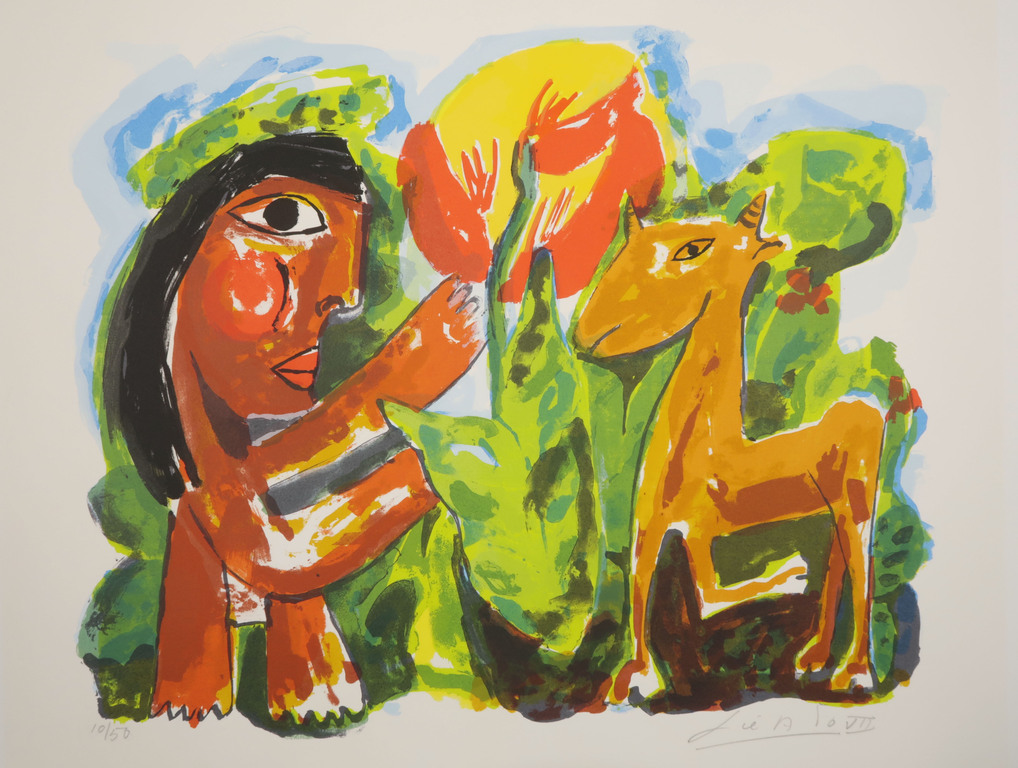 John Lie a Fo: Litho, Vrouw en hert kopen? Bied vanaf 1!