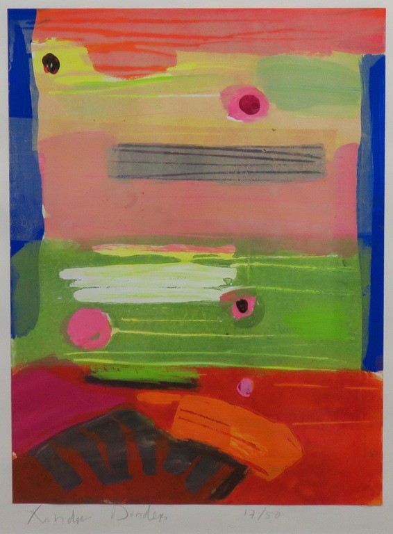 Xandra Donders: Zeefdruk, Romance (rood) -Ingelijst kopen? Bied vanaf 50!