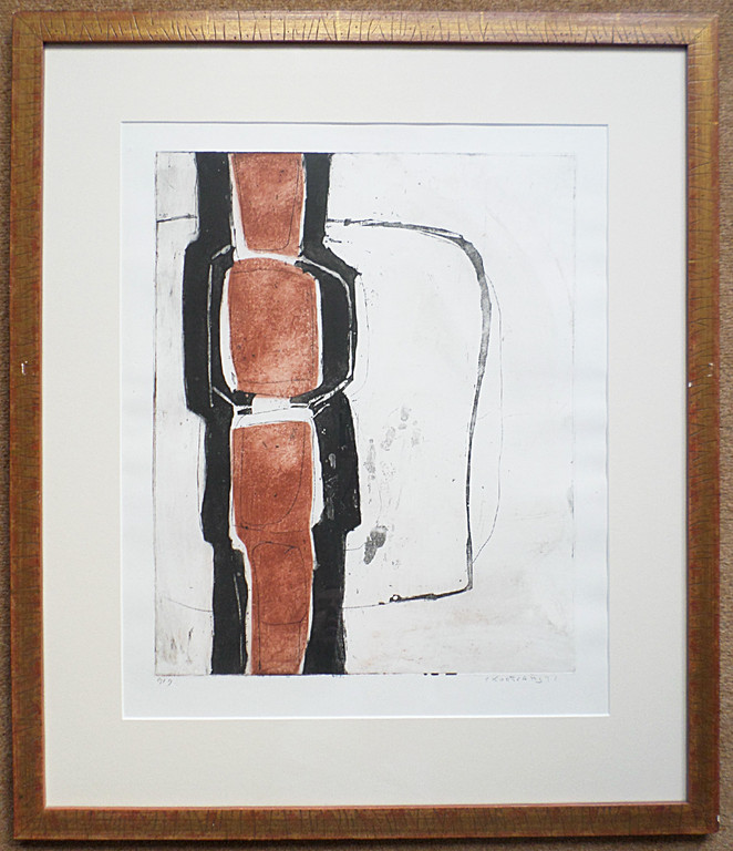 Cees Kortlang - Abstract, ets (mooi ingelijst) kopen? Bied vanaf 75!