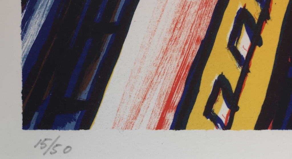 Jeroen Henneman, zeefdruk, 'Trein in landschap', 1996 kopen? Bied vanaf 249!