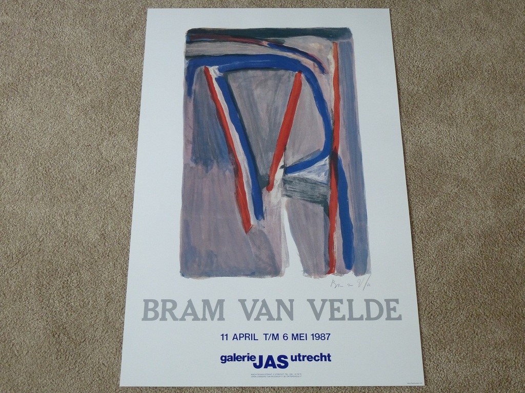 Bram van Velde, grote tentoonstellingslitho, 1987 kopen? Bied vanaf 1!