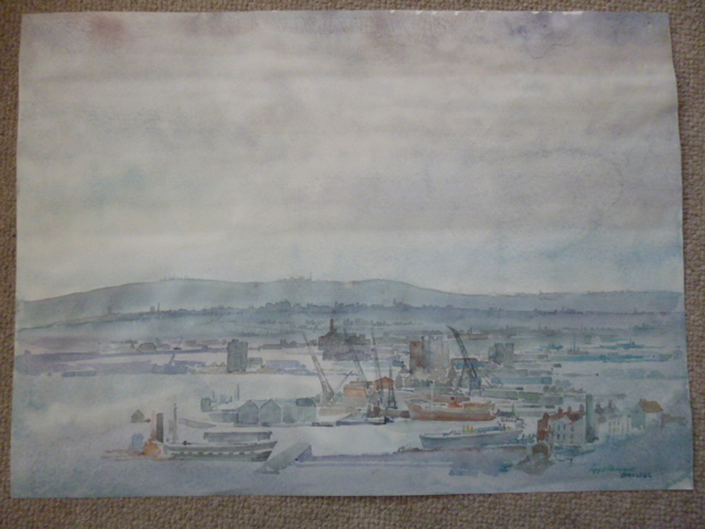 Poppe Damave - aquarel - Bristol verkocht voor € 50!