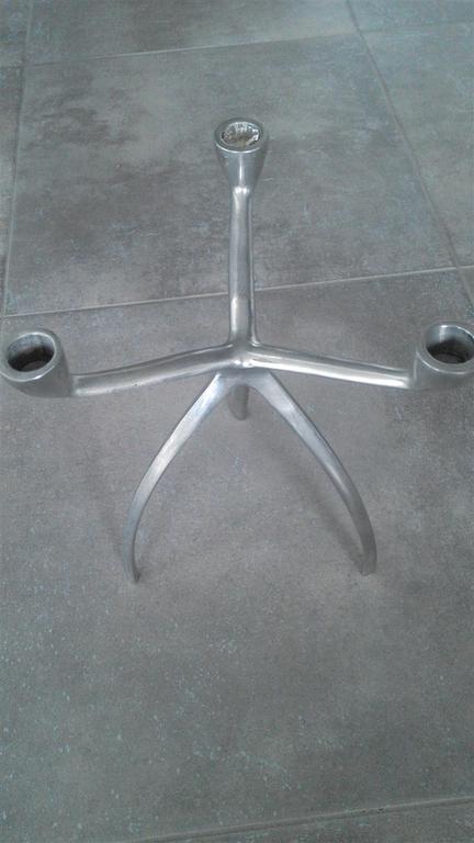 Gepolijst aluminium drie armige kaarsenkandelaar: Spider kopen? Bied vanaf 17!