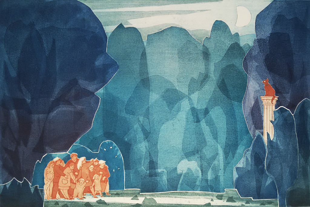 Ank Spronk - Het blauwe bos, aquatint ets kopen? Bied vanaf 65!