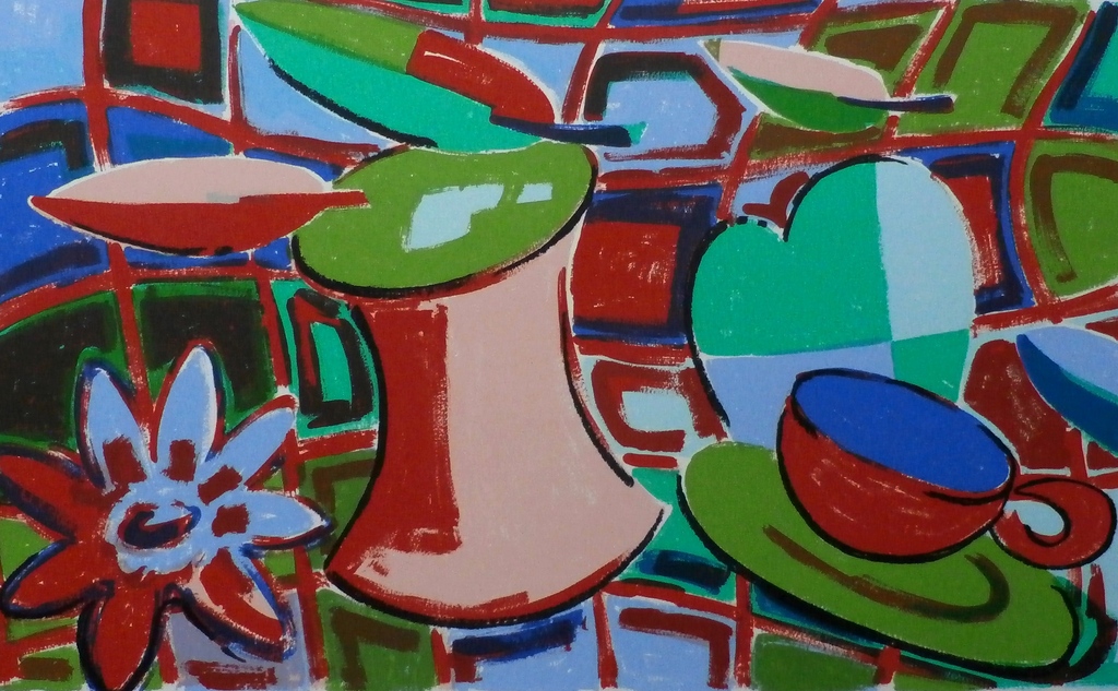 Susette van de Lande - zeefdruk: Westenwind - 1994 kopen? Bied vanaf 25!