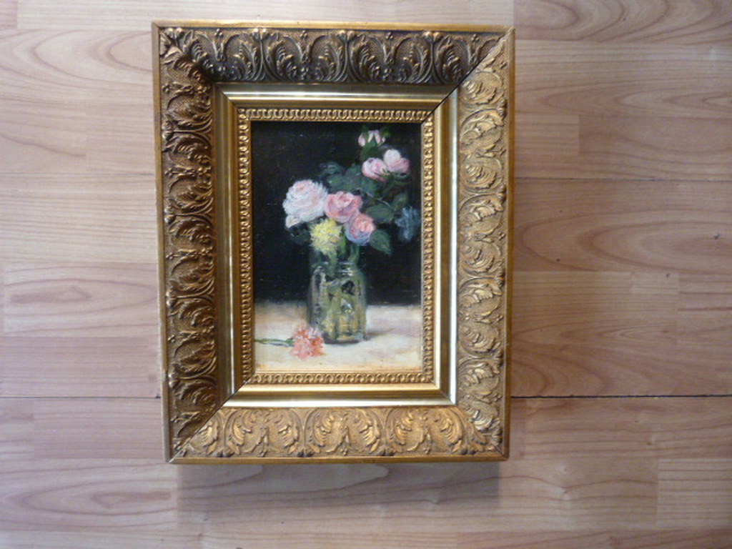 Onbekend ( 20e eeuw ) - olieverf  -  Rozen in een vaas. kopen? Bied vanaf 65!