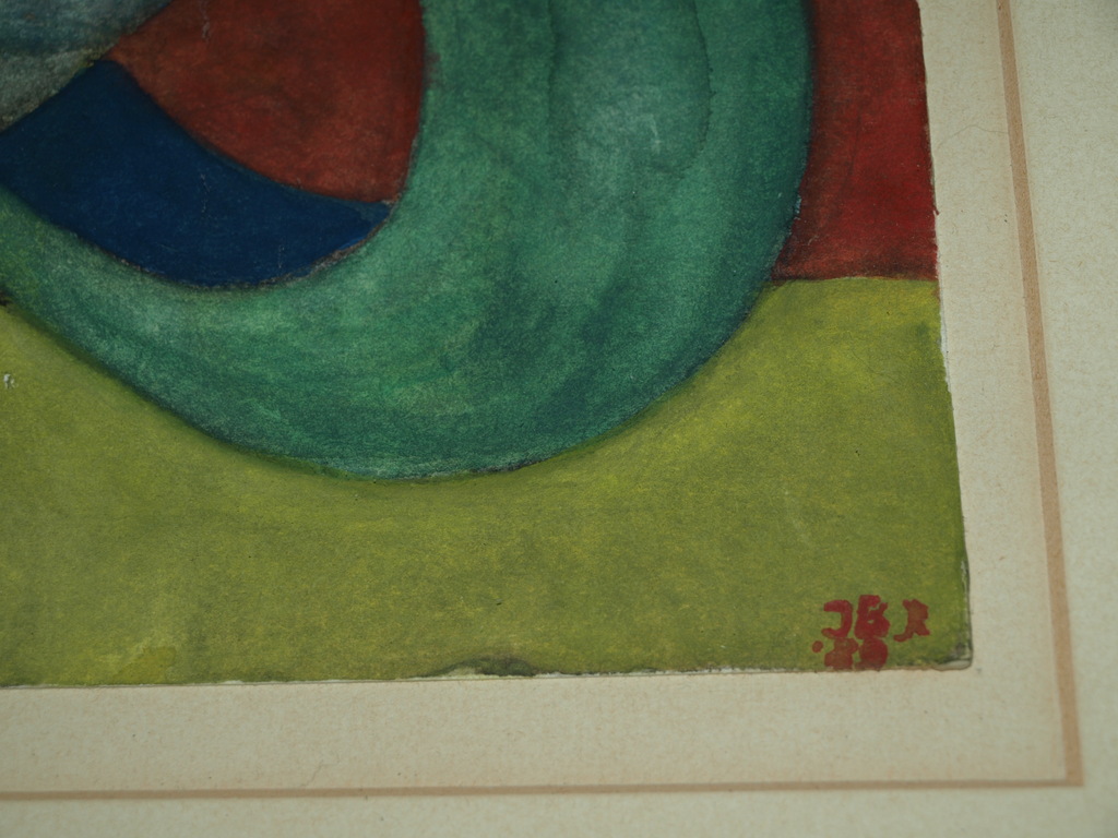 Monogram J.B. jr. : Aquarel â�� â��Ringenâ�� â�� Gesigneerd en ingelijst â�� 1989 kopen? Bied vanaf 45!