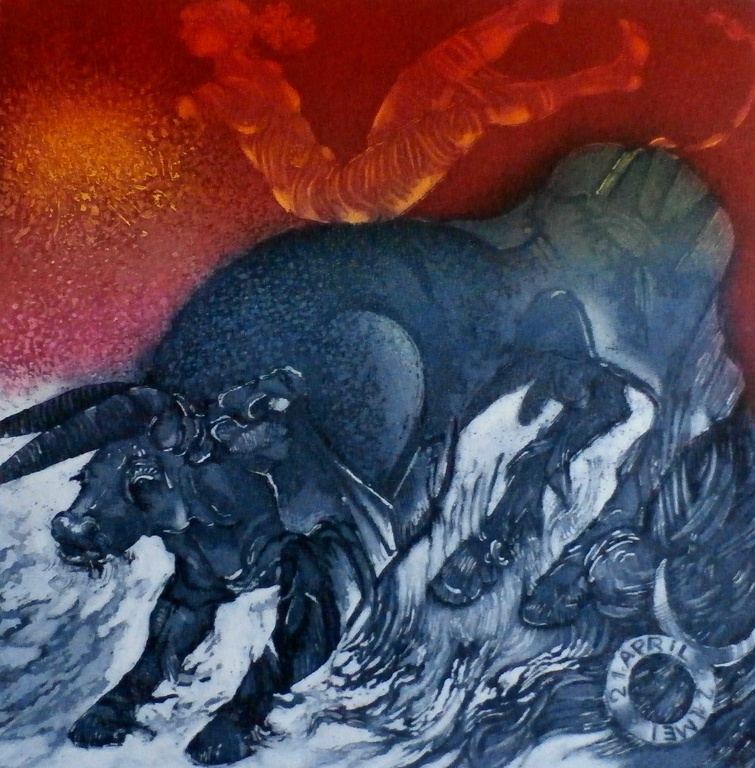 Michael Jepkes - ets/aquatint: Zodiac Stier kopen? Bied vanaf 50!