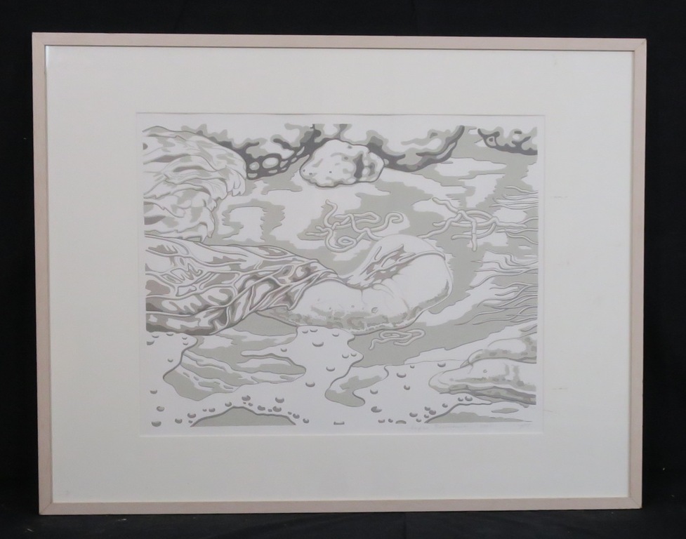 Aafke Bennema: Zeefdruk, Zonder titel - Ingelijst kopen? Bied vanaf 1!